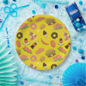 スナックタイムイエローピクニック紙プレート ペーパープレート (パーティー)