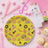 スナックタイムイエローピクニック紙プレート ペーパープレート (パーティー)