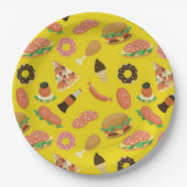 スナックタイムイエローピクニック紙プレート ペーパープレート (正面)