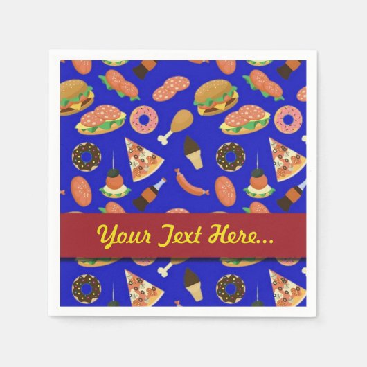 スナックタイムブルーピクニックナプキン スタンダードカクテルナプキン (正面)