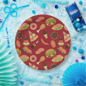 スナックタイムレッドピクニック紙プレート ペーパープレート (パーティー)