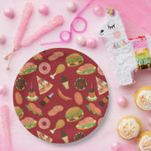 スナックタイムレッドピクニック紙プレート ペーパープレート (パーティー)