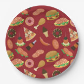 スナックタイムレッドピクニック紙プレート ペーパープレート (正面)
