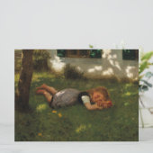 スナックタイム(草の上に横たわる甘い若い女の子) カード (スタンド正面)