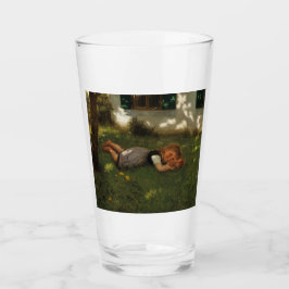 スナックタイム（草の上に横たわる甘い若い女の子） タンブラーグラス