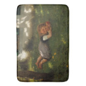 スナックタイム（草の上に横たわる甘い若い女の子） バスマット (正面縦)