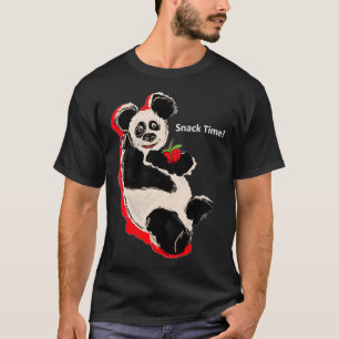 スナックティムパンダ食べのいちご学校おもしろい Tシャツ