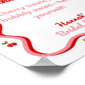 スナックテーブルレトロさくらんぼブライダルシャワー標識 ポスター (角)