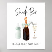 スナックバーのサイン赤ちゃんシャワー緑のsip&参照 ポスター (正面)