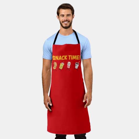 スナック時間！レトロキャンディポップコーン エプロン (着用した状態)