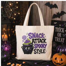 スナック・アタック・スプーキー・スタイル・コルドロン・ハロウィン トートバッグ
