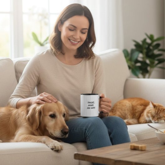 スナック、散歩、お昼寝 - 愛犬家、ペットシッター向け マグカップ