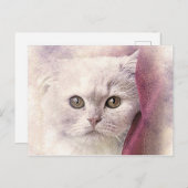 スナッグルタイム子猫 |抽象芸術 |水彩 ポストカード (正面/裏面)
