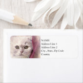 スナッグルタイム子猫 |抽象芸術 |水彩 ラベル (インサイチュ)