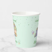 スナッグル男の赤ちゃん – 緑と紫のベビーシャワー 紙コップ (左)