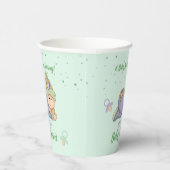 スナッグル男の赤ちゃん – 緑と紫のベビーシャワー 紙コップ (右)