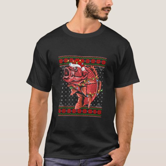 スナッパークリスマスライト醜いセーターSanta Snappe Tシャツ (正面)