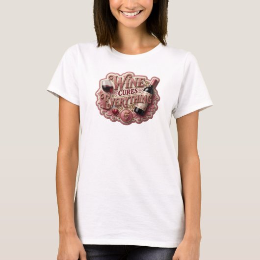 スナッピーな赤ワインは万能グッズプリント Tシャツ (正面)