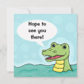 スナッピー誕生日ワニ誕生日招待状 招待状 (裏面)