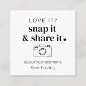 スナップおよび共有Instagramカード スクエア名刺 (正面)