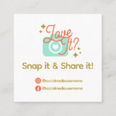 スナップと共有愛してる？ソーシャルメディア スクエア名刺 (正面)