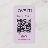 スナップと共有QrコードFacebook Instagramロゴ 名刺 (正面)