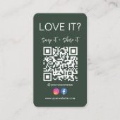 スナップと共有QrコードFacebook Instagramロゴ 名刺 (正面)