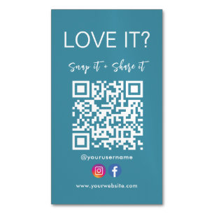 スナップと共有QrコードFacebook Instagram マグネット名刺