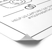 スナップの結婚サインモダンで白い黒の ポスター (角)