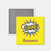 スナップイエロー漫画ブックおもしろい マグネット (正面/裏面)