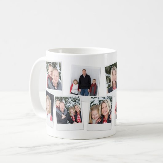 スナップショットコラージュの祖父母の写真のクリスマスのギフト コーヒーマグカップ (正面左)