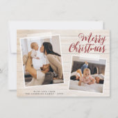 スナップショットメリークリスマスツーフォトホリデーカード シーズンカード (正面)