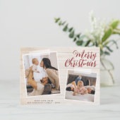 スナップショットメリークリスマスツーフォトホリデーカード シーズンカード (スタンド正面)