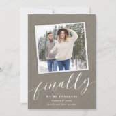 スナップショット素朴フォト婚約 案内状 (正面)