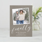 スナップショット素朴フォト婚約 案内状 (スタンド正面)