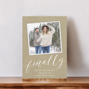 スナップショット素朴フォト婚約 案内状