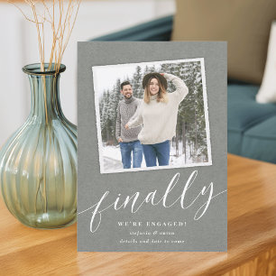 スナップショット素朴フォト婚約 案内状