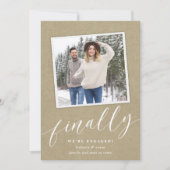 スナップショット素朴フォト婚約 案内状 (正面)