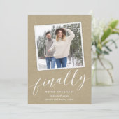 スナップショット素朴フォト婚約 案内状 (スタンド正面)