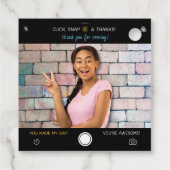 スナップショット誕生日写真ありがとうメッセージカード フェイバータグ (裏面)