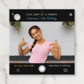 スナップショット誕生日写真ありがとうメッセージカード フェイバータグ (正面)