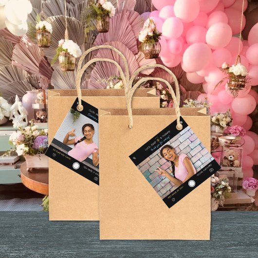 スナップショット誕生日写真ありがとうメッセージカード フェイバータグ