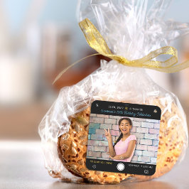 スナップショット誕生日写真ありがとう スクエアシール