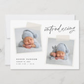 スナップショット |モダン 2つカジュアルのフォト誕生 案内状 (正面)