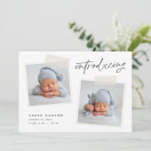 スナップショット |モダン 2つカジュアルのフォト誕生 案内状 (スタンド正面)