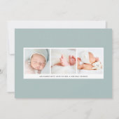 スナップショット |モダン 2つカジュアルのフォト誕生 案内状 (裏面)