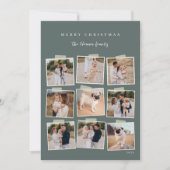 スナップショット | 9フォトコラージュのクリスマス シーズンカード (正面)