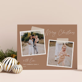 スナップショット | Merry Christmas 2枚フォトホリデーカード シーズンカード