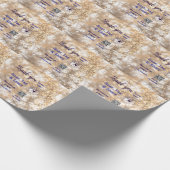 スナップタグをシェアしてソーシャルメディアで輝くQRコードとゴールドのグリッター ラッピングペーパー (角)