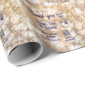 スナップタグをシェアしてソーシャルメディアで輝くQRコードとゴールドのグリッター ラッピングペーパー (ロールコーナー)